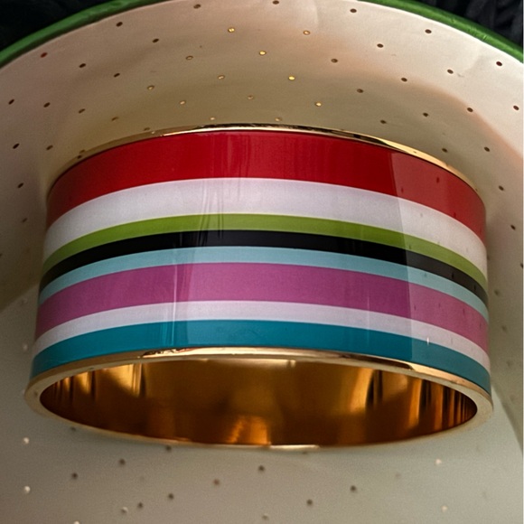 Authentic Kate Spade multi color enamel bangle bracelet New w/box and gift bag - Picture 2 of 13